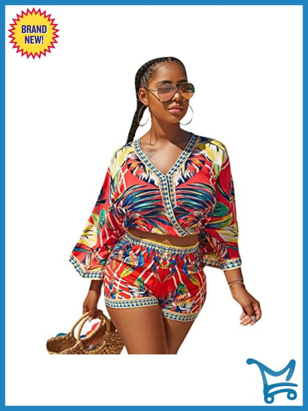 Sexy Two Piece Shorts Set - African Floral Jumpsuits Rompers Vacation Club